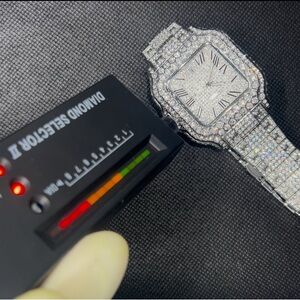VVS Moissanite Cartier Watch - PASSES DIAMOND TESTER